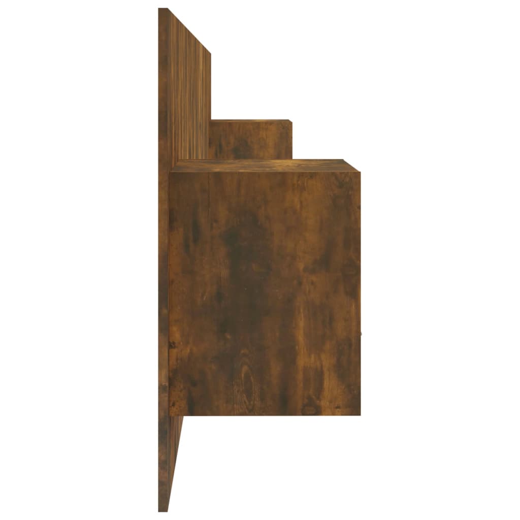 Berkfield Bed Headboard with Cabinets Smoked Oak Engineered Wood