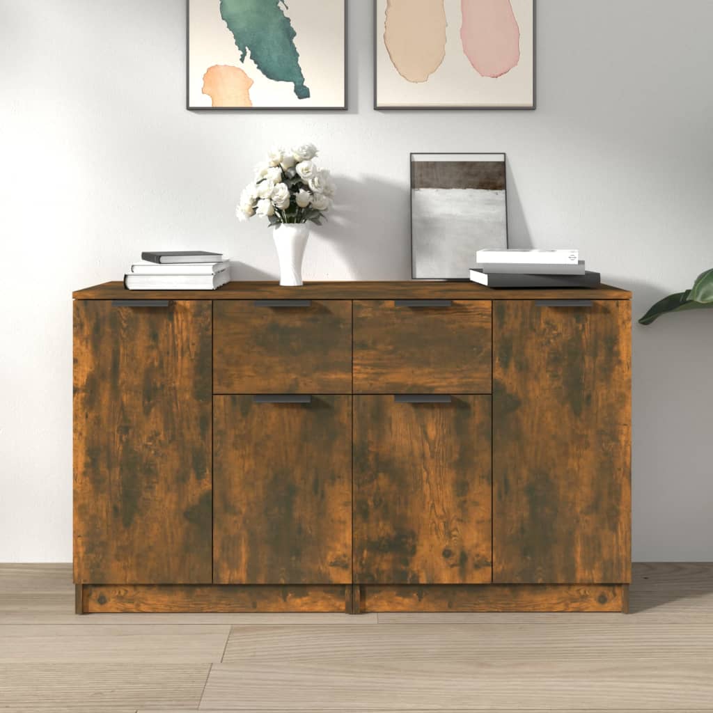 Berkfield Sideboards 2 pcs Smoked Oak 60x30x70 cm Engineered Wood