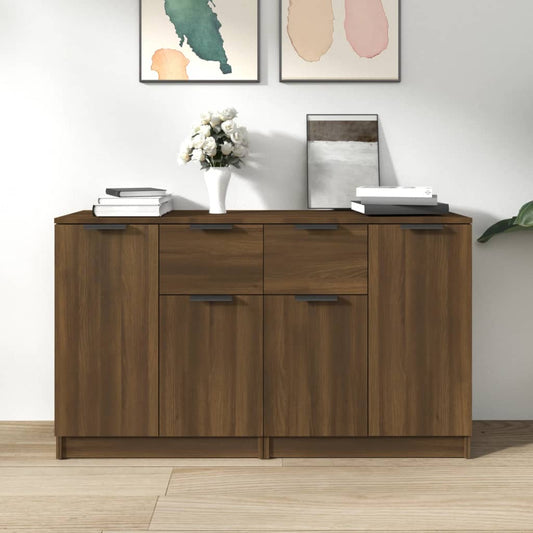 Berkfield Sideboards 2 pcs Brown Oak 60x30x70 cm Engineered Wood