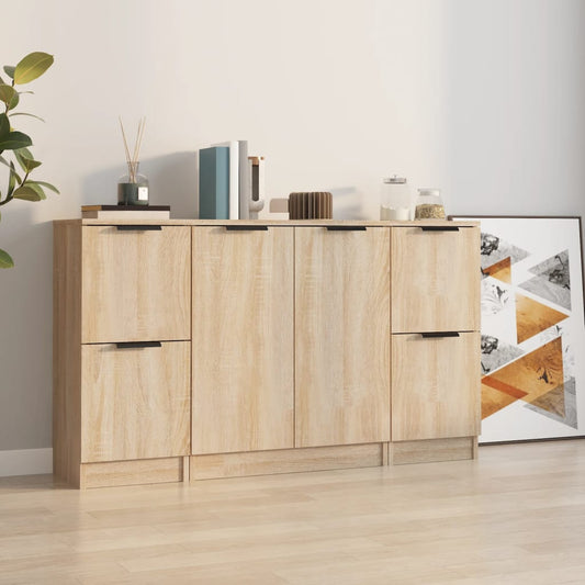 Berkfield Sideboards 3 pcs Sonoma Oak Engineered Wood