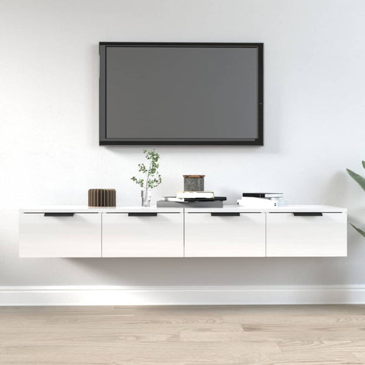 Berkfield Wall Cabinets 2 pcs High Gloss White 68x30x20 cm Engineered Wood