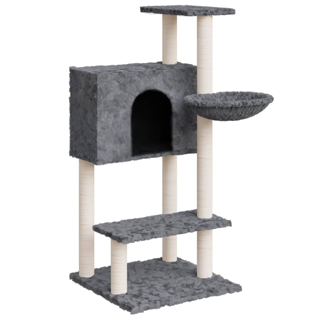 Berkfield Cat Tree with Sisal Scratching Posts Dark Grey 108.5 cm
