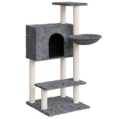 Berkfield Cat Tree with Sisal Scratching Posts Dark Grey 108.5 cm