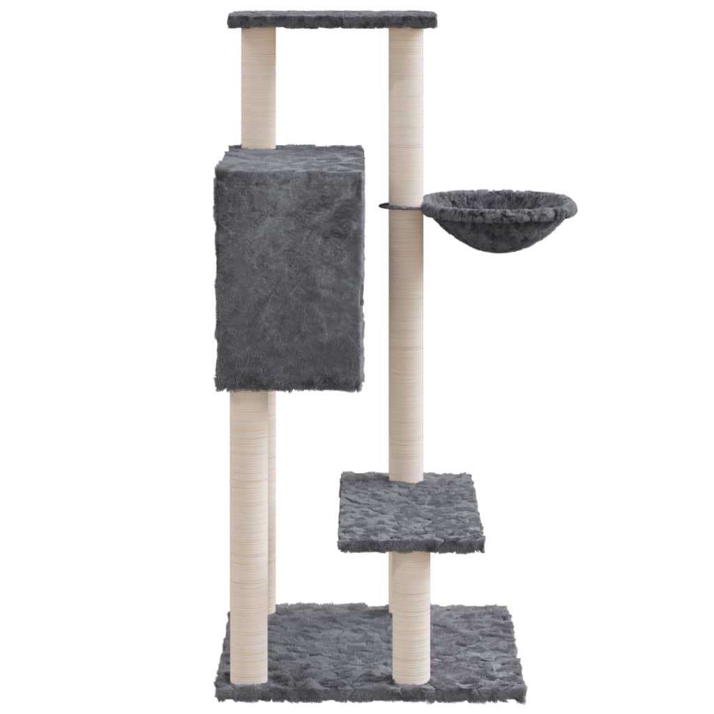 Berkfield Cat Tree with Sisal Scratching Posts Dark Grey 108.5 cm