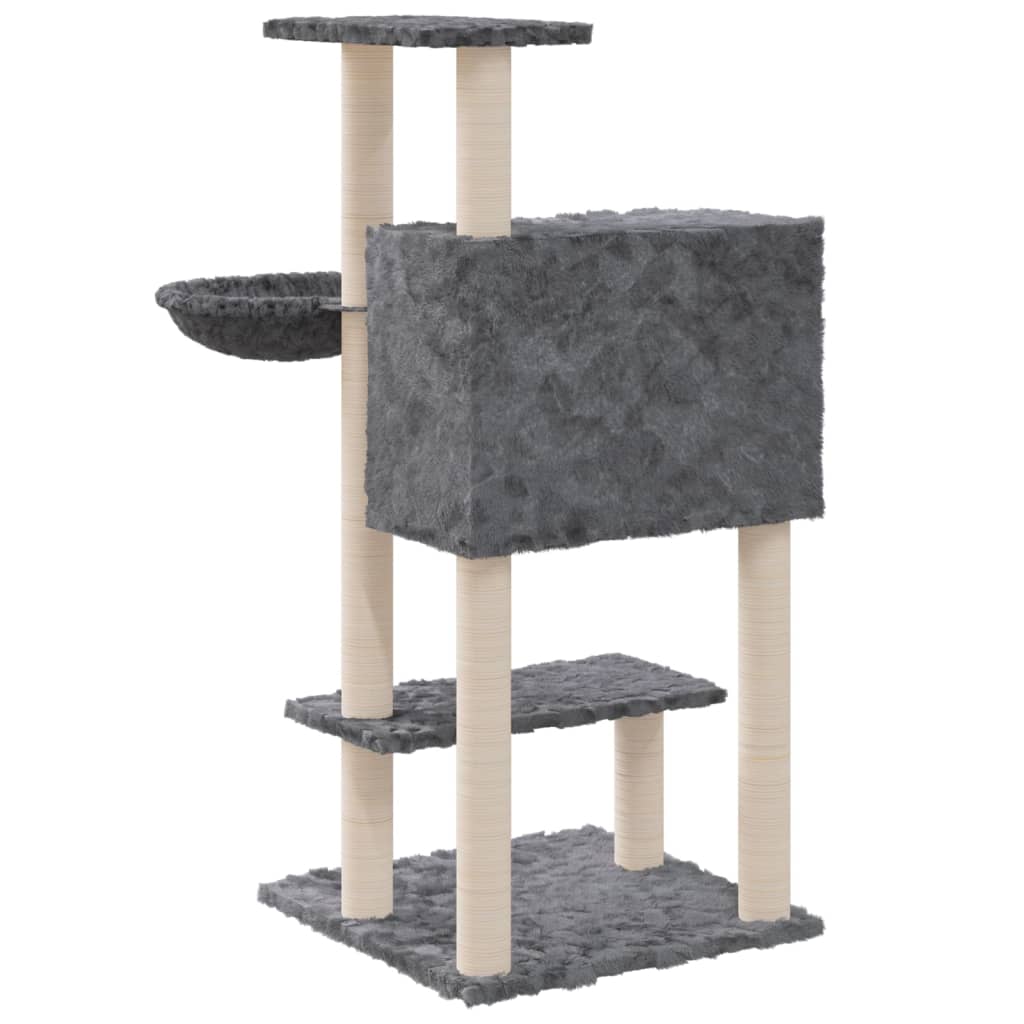 Berkfield Cat Tree with Sisal Scratching Posts Dark Grey 108.5 cm