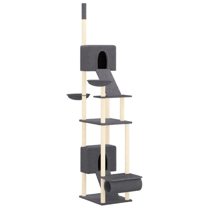 Berkfield Floor to Ceiling Cat Tree Dark Grey 277-303 cm