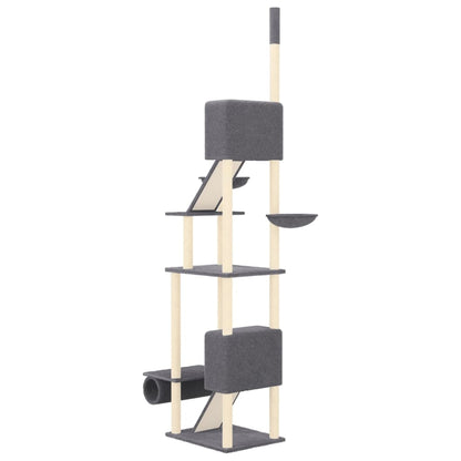Berkfield Floor to Ceiling Cat Tree Dark Grey 277-303 cm
