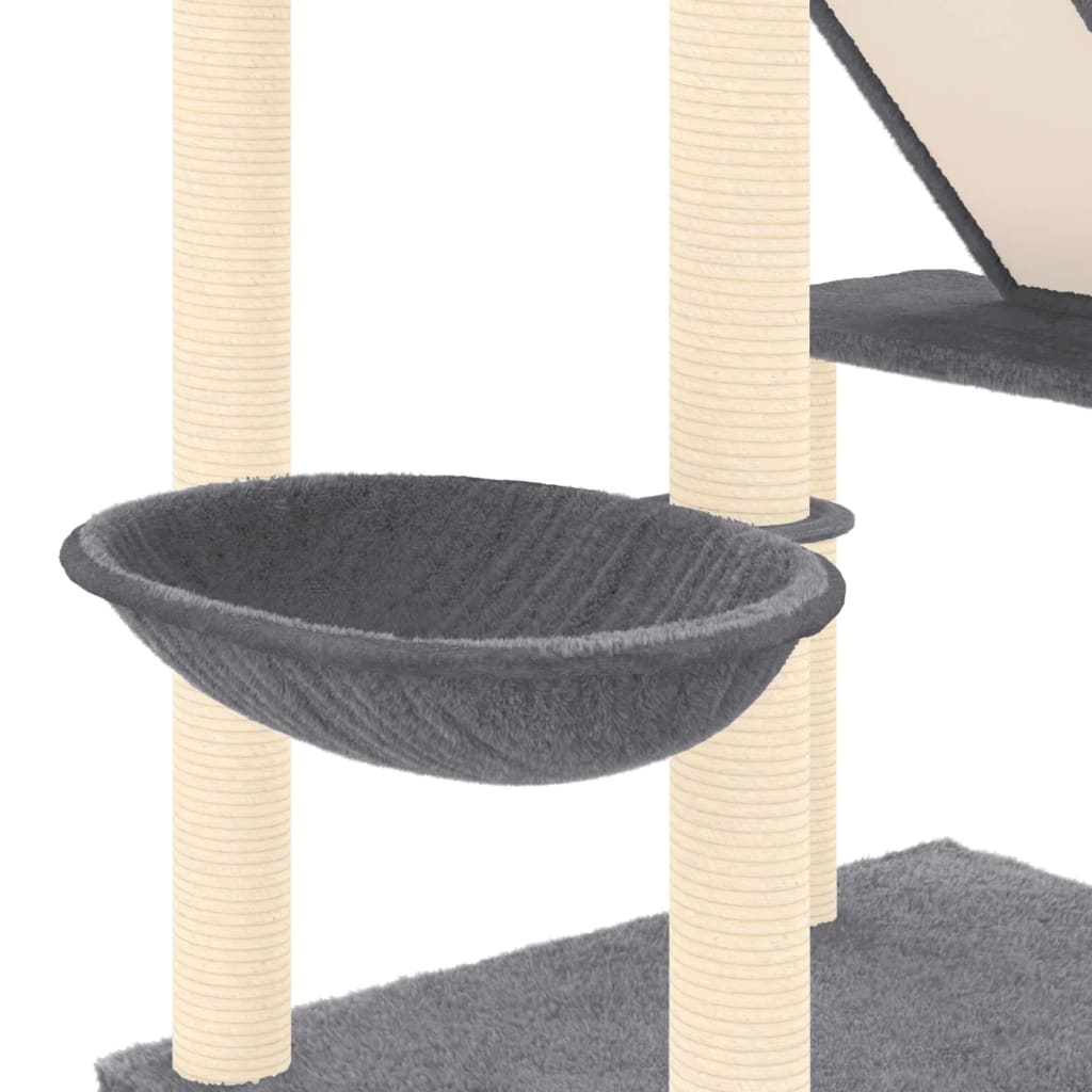 Berkfield Floor to Ceiling Cat Tree Dark Grey 277-303 cm