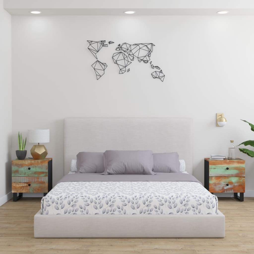 Berkfield Bedside Cabinets 2 pcs 40x33x46 cm Solid Wood Reclaimed