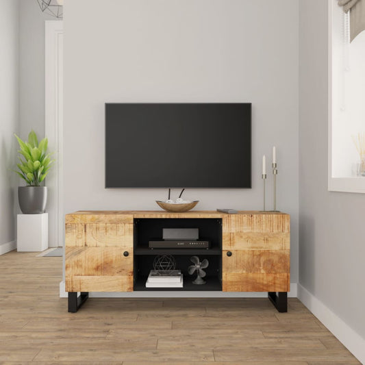 Berkfield TV Cabinet 105x33x46cm Solid Wood Mango