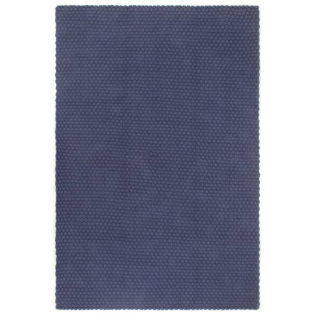 Berkfield Rug Rectangular Navy Blue 120x180 cm Cotton