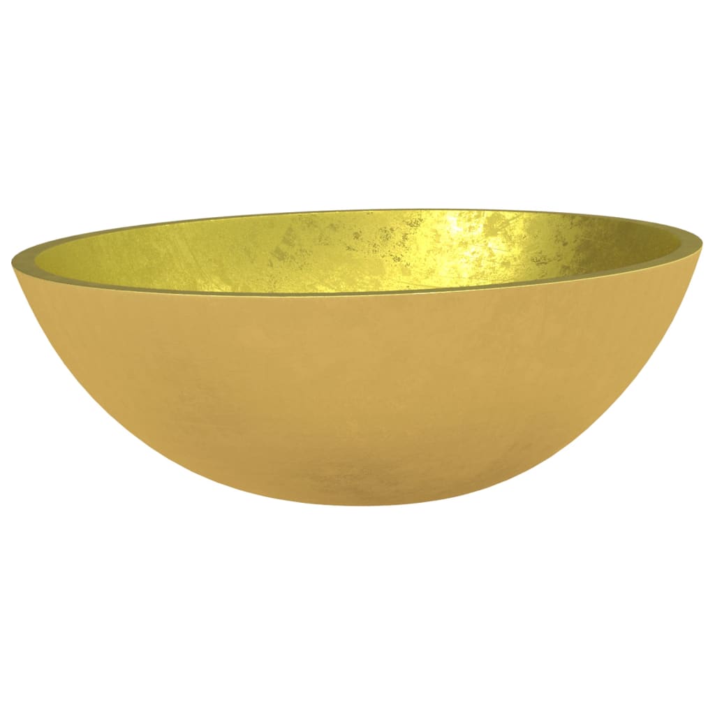 Berkfield Basin Glass 50x37x14 cm Gold