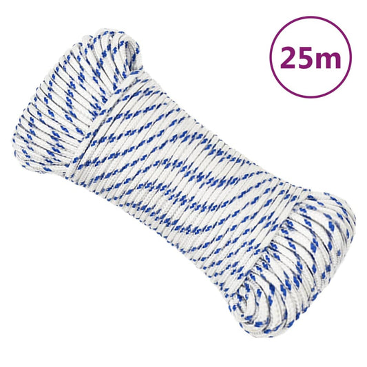 Berkfield Boat Rope White 4 mm 25 m Polypropylene