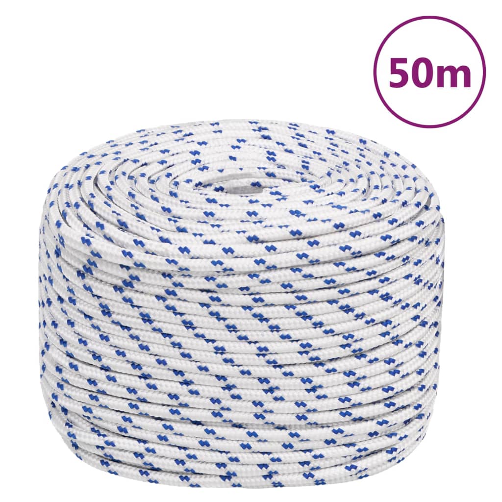 Berkfield Boat Rope White 8 mm 50 m Polypropylene
