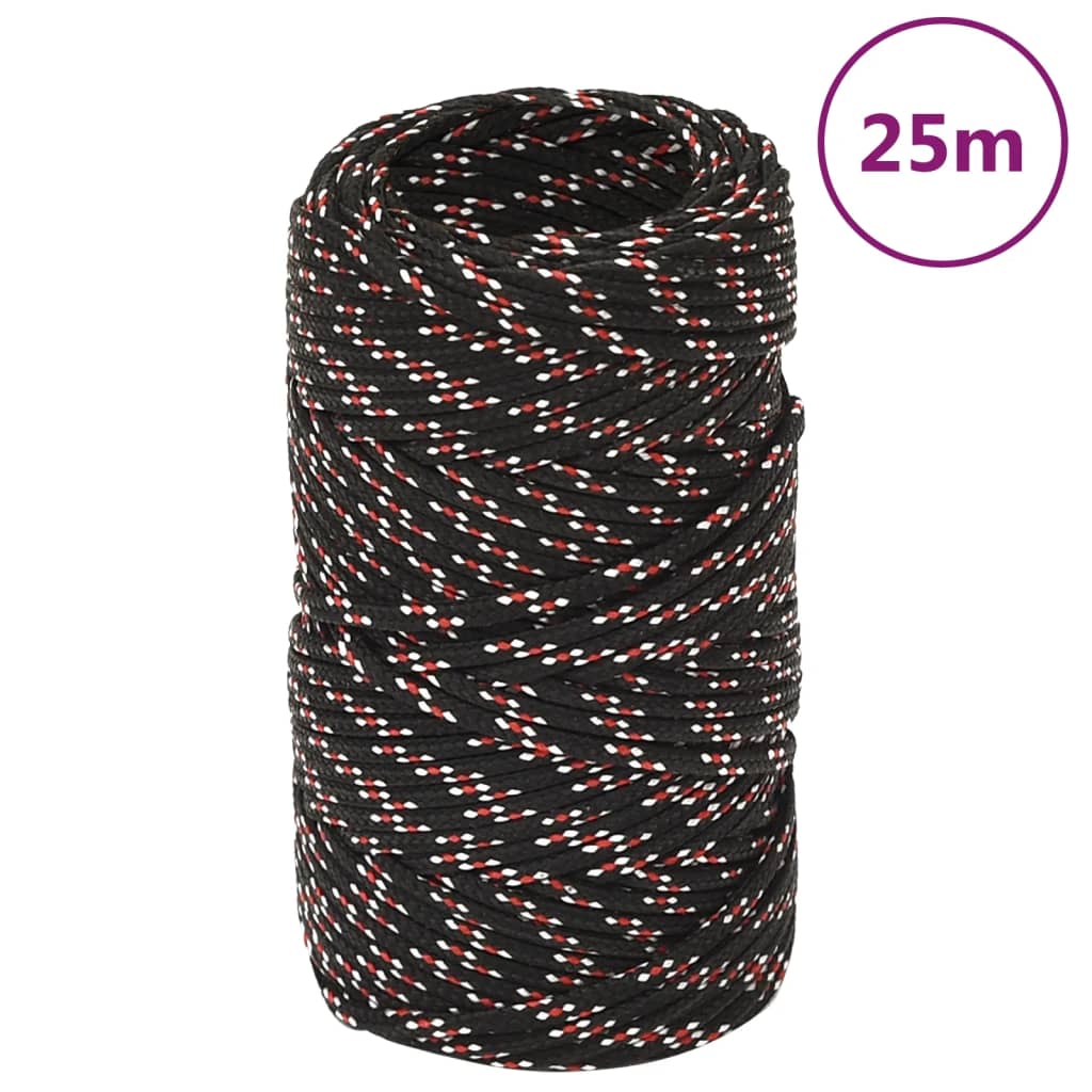 Berkfield Boat Rope Black 2 mm 25 m Polypropylene