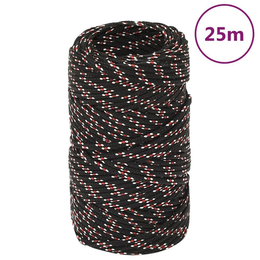 Berkfield Boat Rope Black 2 mm 25 m Polypropylene