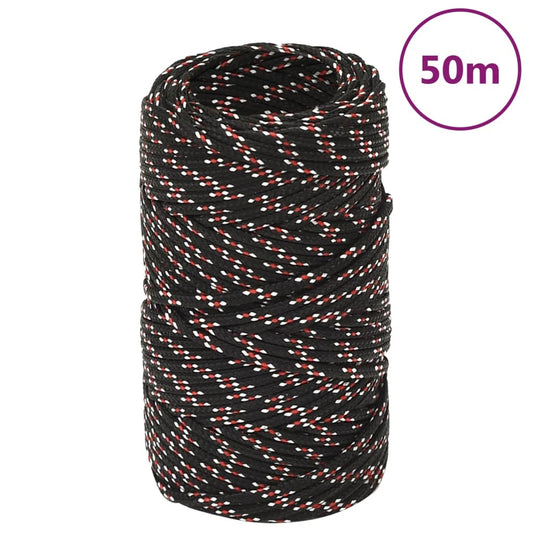 Berkfield Boat Rope Black 2 mm 50 m Polypropylene