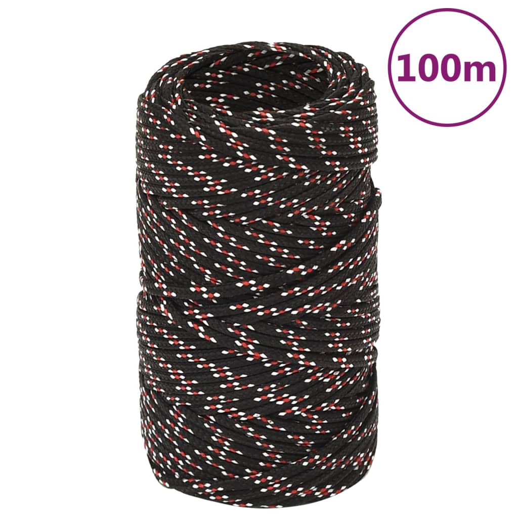 Berkfield Boat Rope Black 2 mm 100 m Polypropylene
