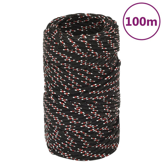Berkfield Boat Rope Black 2 mm 100 m Polypropylene