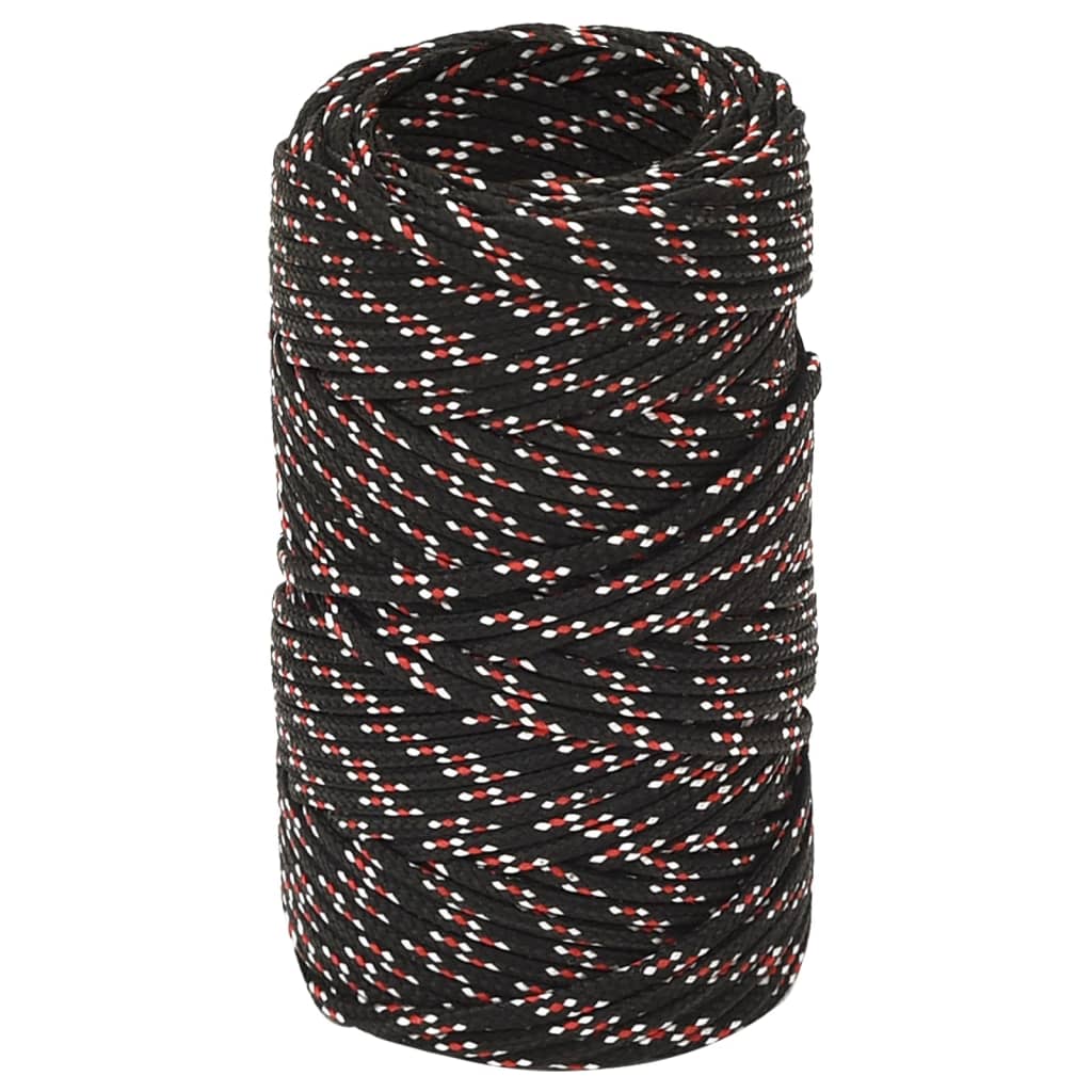 Berkfield Boat Rope Black 2 mm 100 m Polypropylene