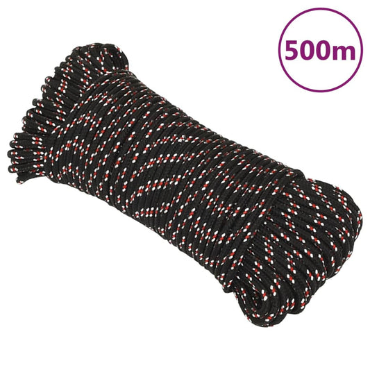 Berkfield Boat Rope Black 4 mm 500 m Polypropylene