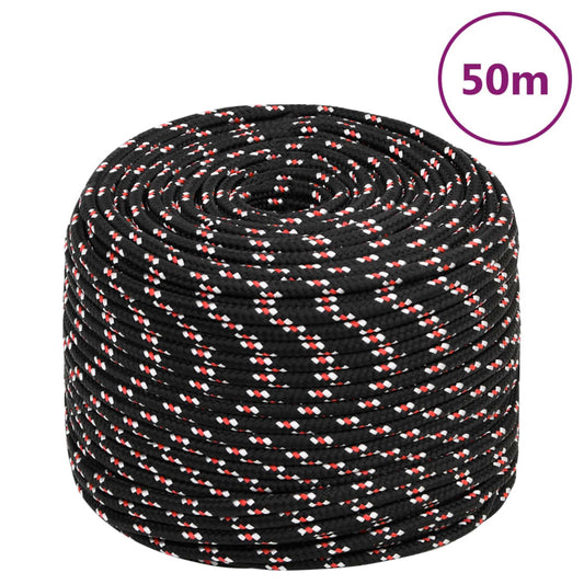 Berkfield Boat Rope Black 6 mm 50 m Polypropylene