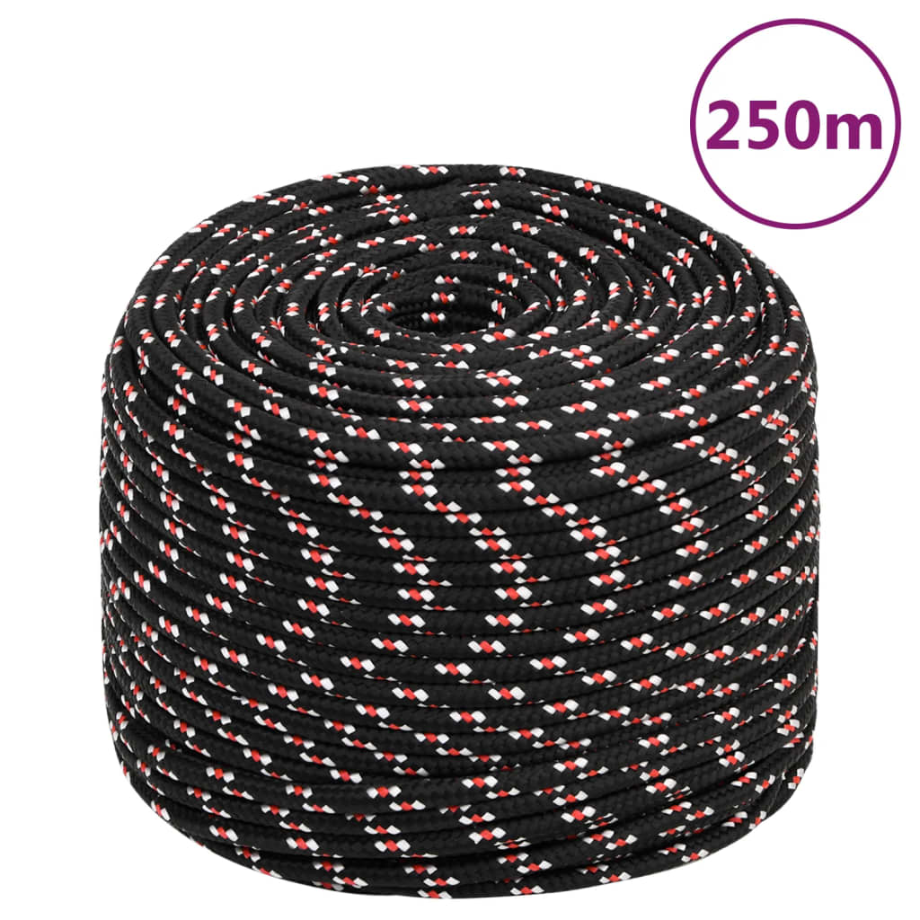 Berkfield Boat Rope Black 6 mm 250 m Polypropylene