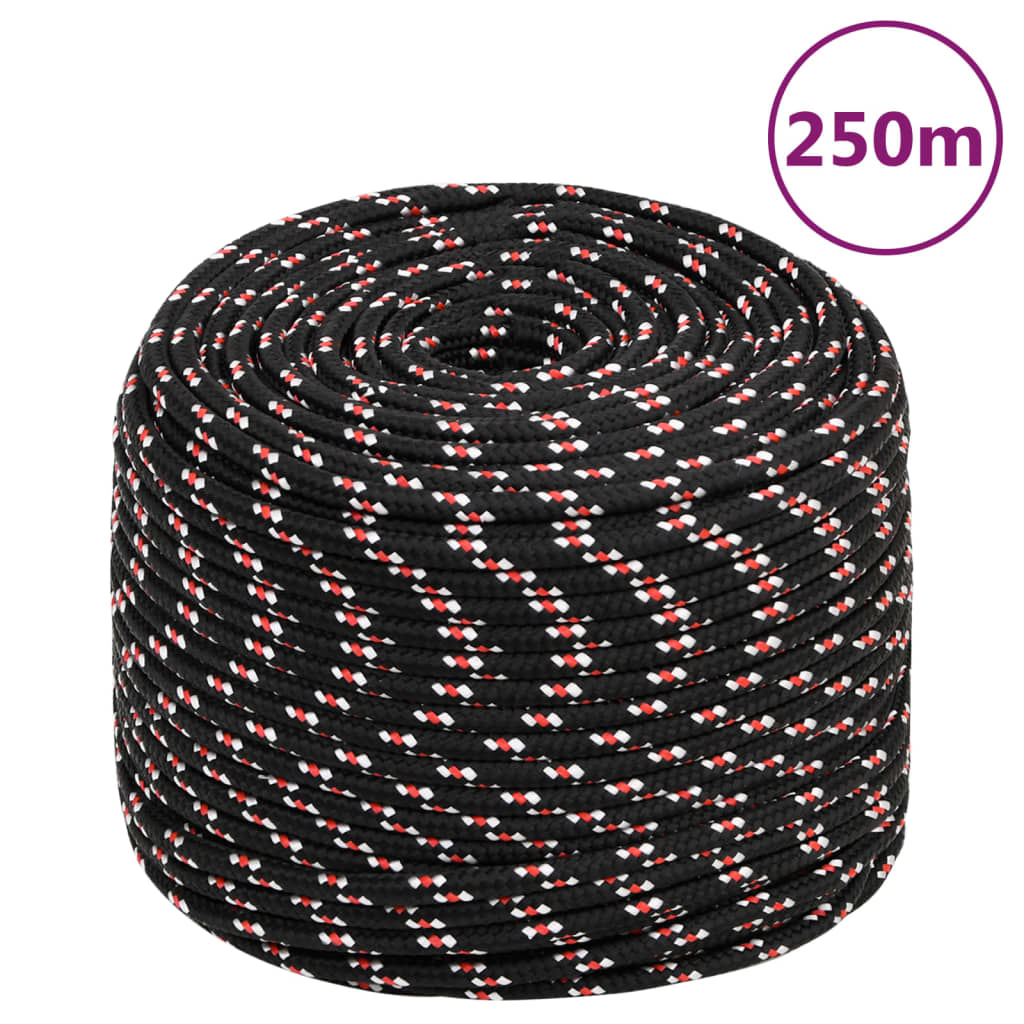 Berkfield Boat Rope Black 8 mm 250 m Polypropylene