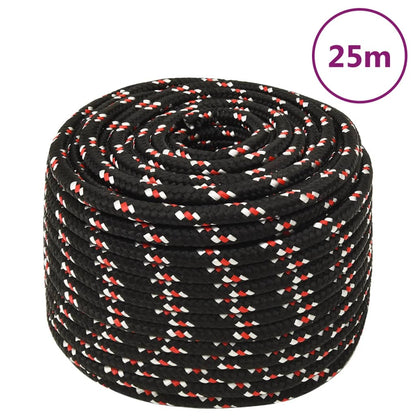 Berkfield Boat Rope Black 12 mm 25 m Polypropylene