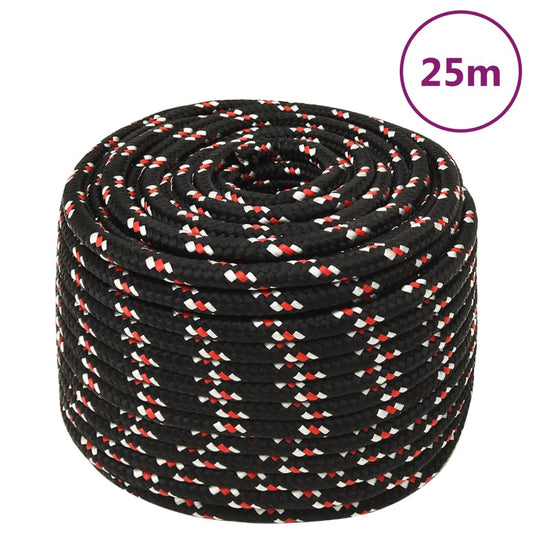 Berkfield Boat Rope Black 12 mm 25 m Polypropylene
