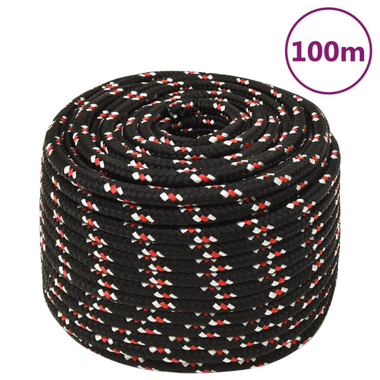 Berkfield Boat Rope Black 14 mm 100 m Polypropylene