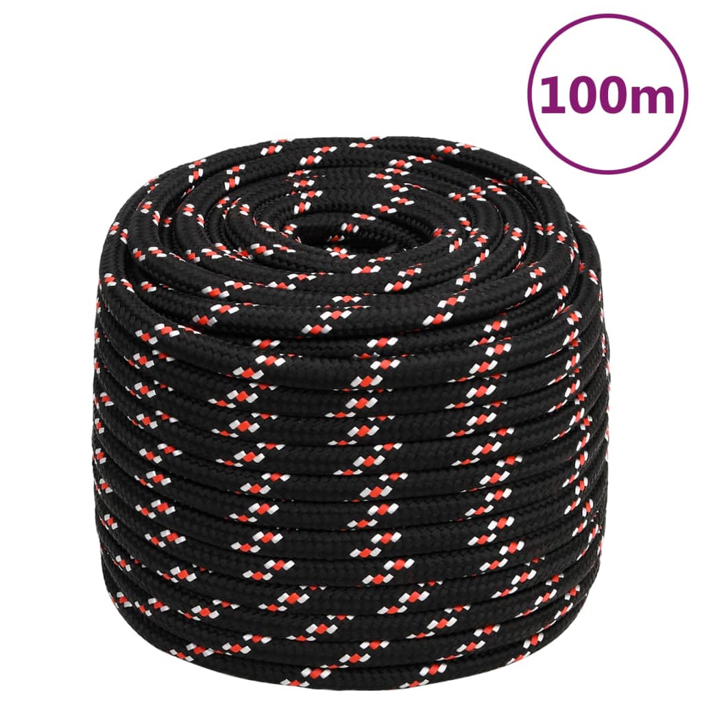 Berkfield Boat Rope Black 18 mm 100 m Polypropylene