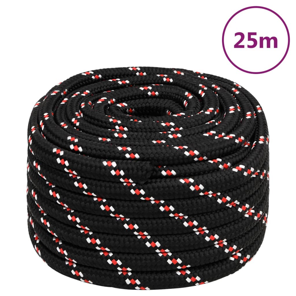 Berkfield Boat Rope Black 20 mm 25 m Polypropylene