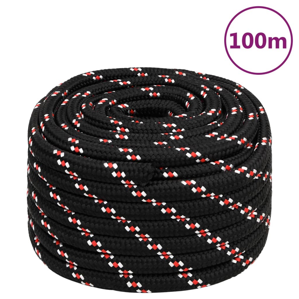 Berkfield Boat Rope Black 20 mm 100 m Polypropylene
