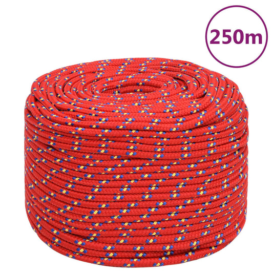 Berkfield Boat Rope Red 8 mm 250 m Polypropylene
