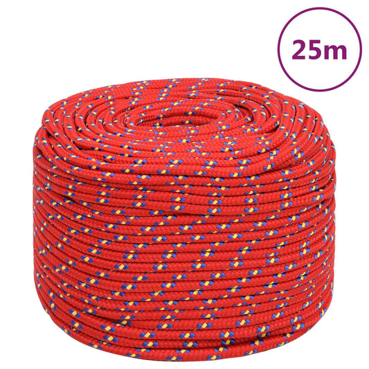 Berkfield Boat Rope Red 10 mm 25 m Polypropylene