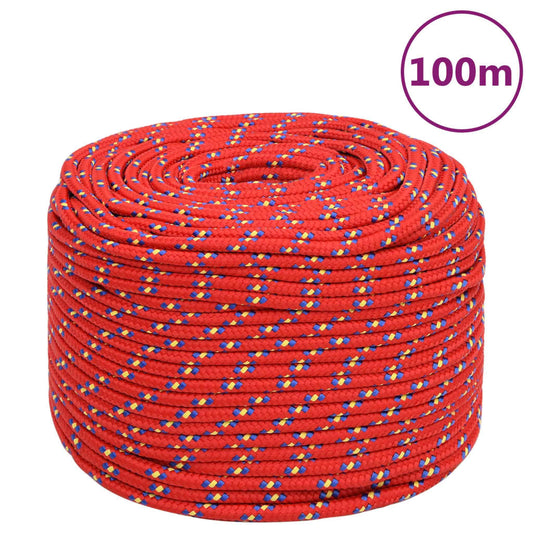 Berkfield Boat Rope Red 10 mm 100 m Polypropylene