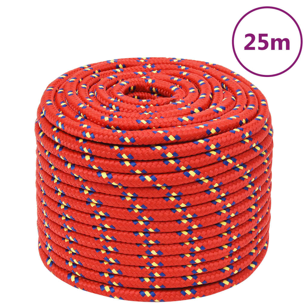 Berkfield Boat Rope Red 12 mm 25 m Polypropylene