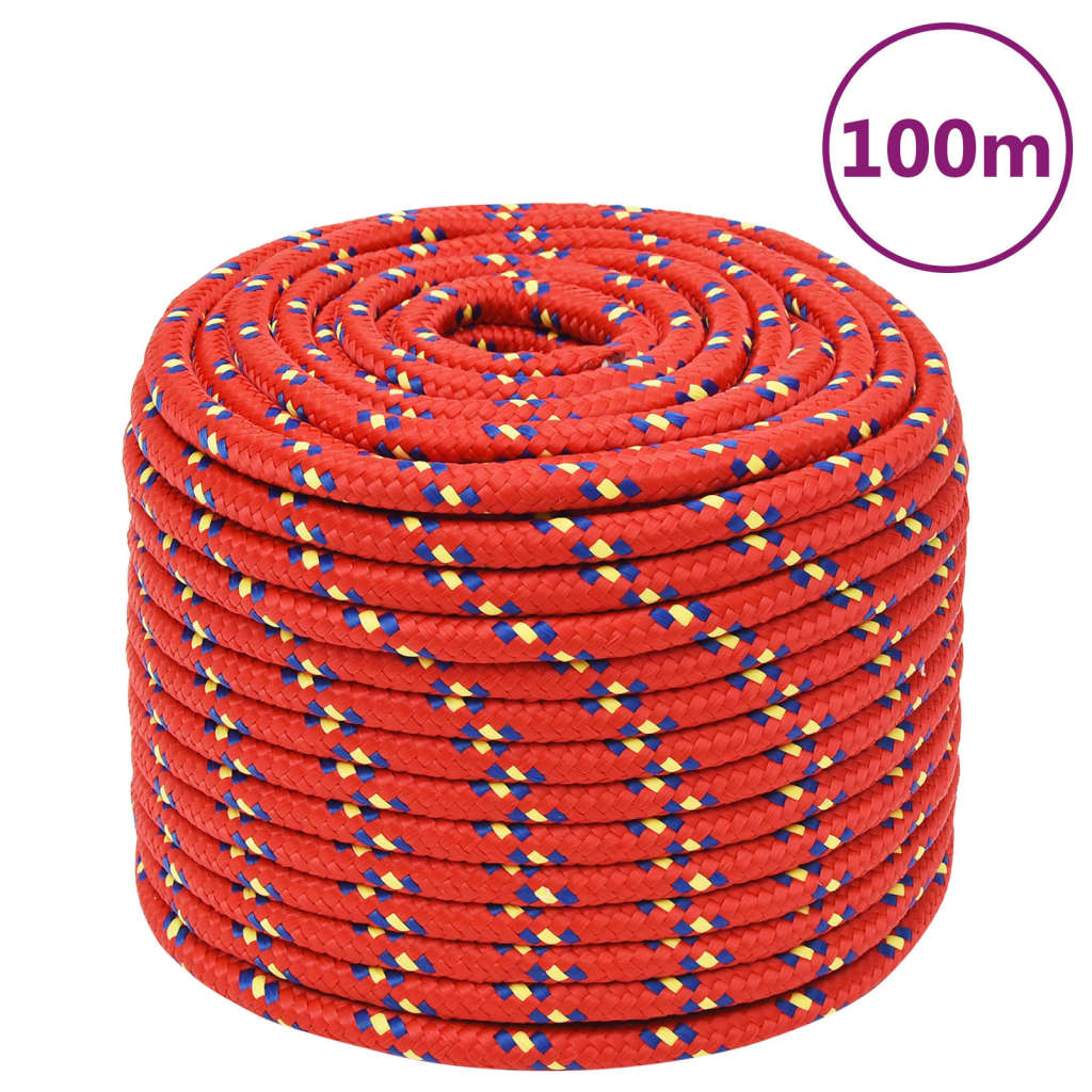 Berkfield Boat Rope Red 12 mm 100 m Polypropylene