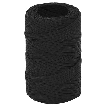 Berkfield Boat Rope Full Black 2 mm 50 m Polypropylene