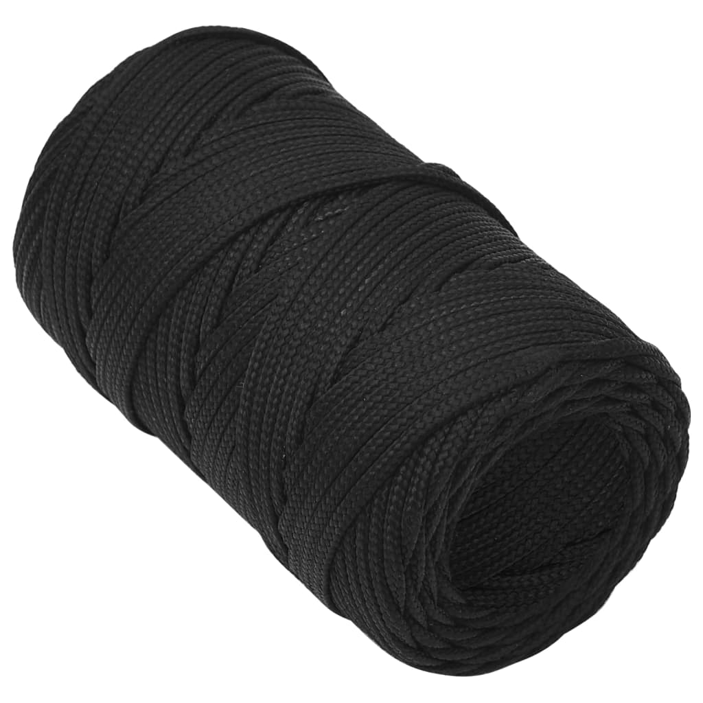 Berkfield Boat Rope Full Black 2 mm 500 m Polypropylene