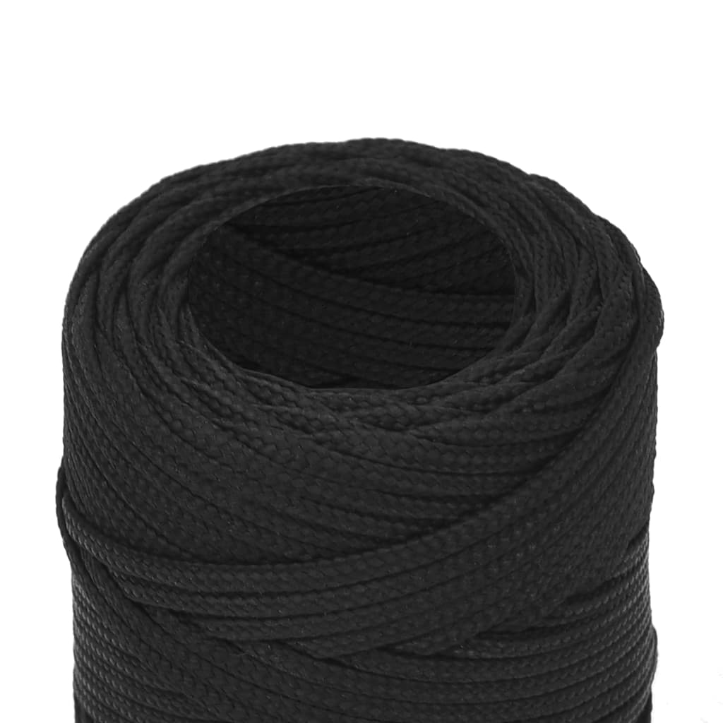 Berkfield Boat Rope Full Black 2 mm 500 m Polypropylene