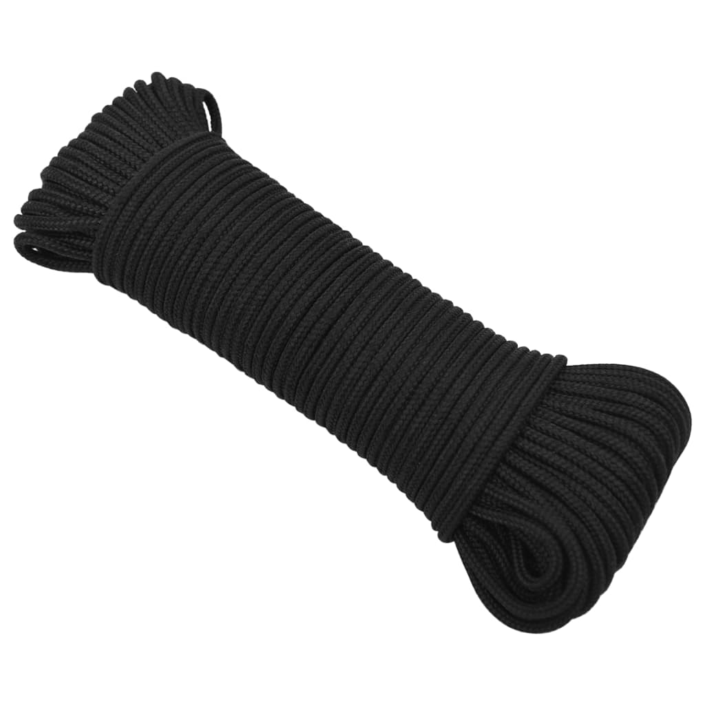 Berkfield Boat Rope Full Black 3 mm 50 m Polypropylene