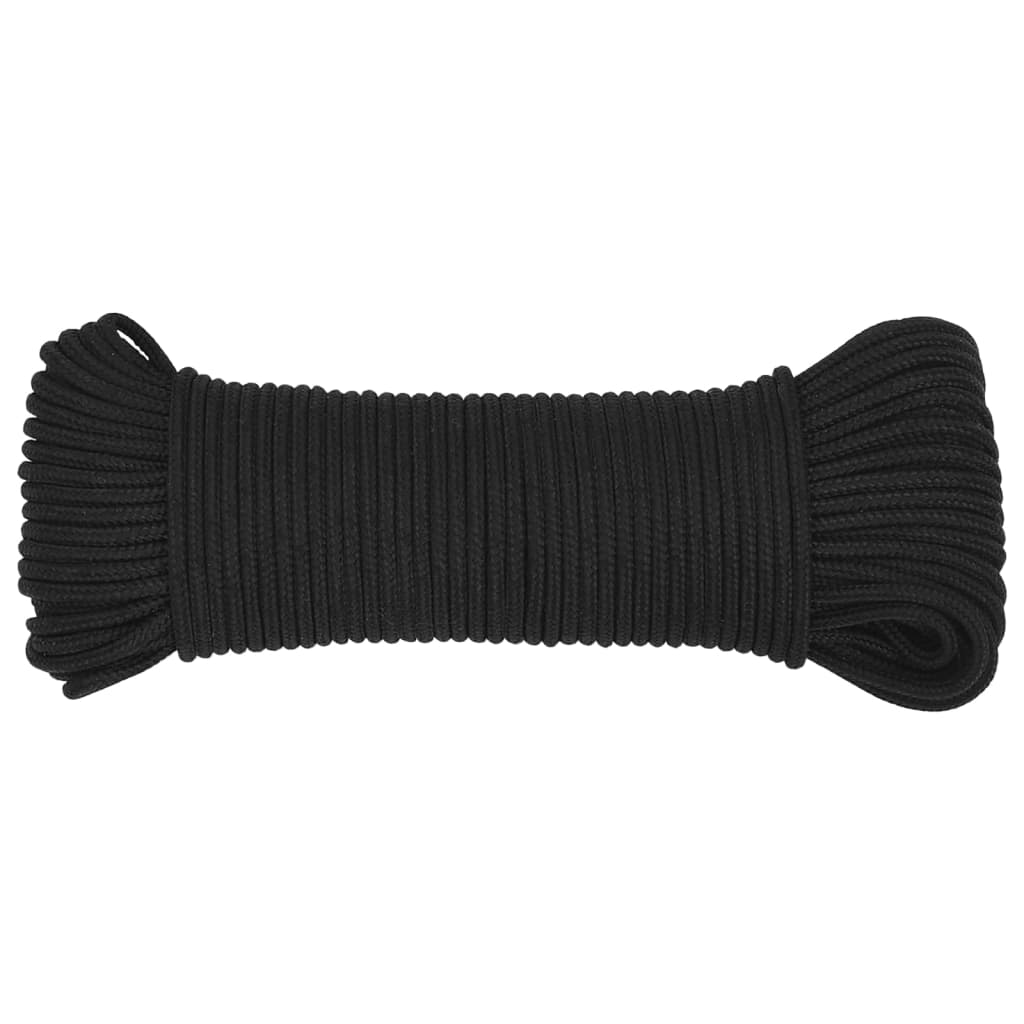 Berkfield Boat Rope Full Black 4 mm 250 m Polypropylene