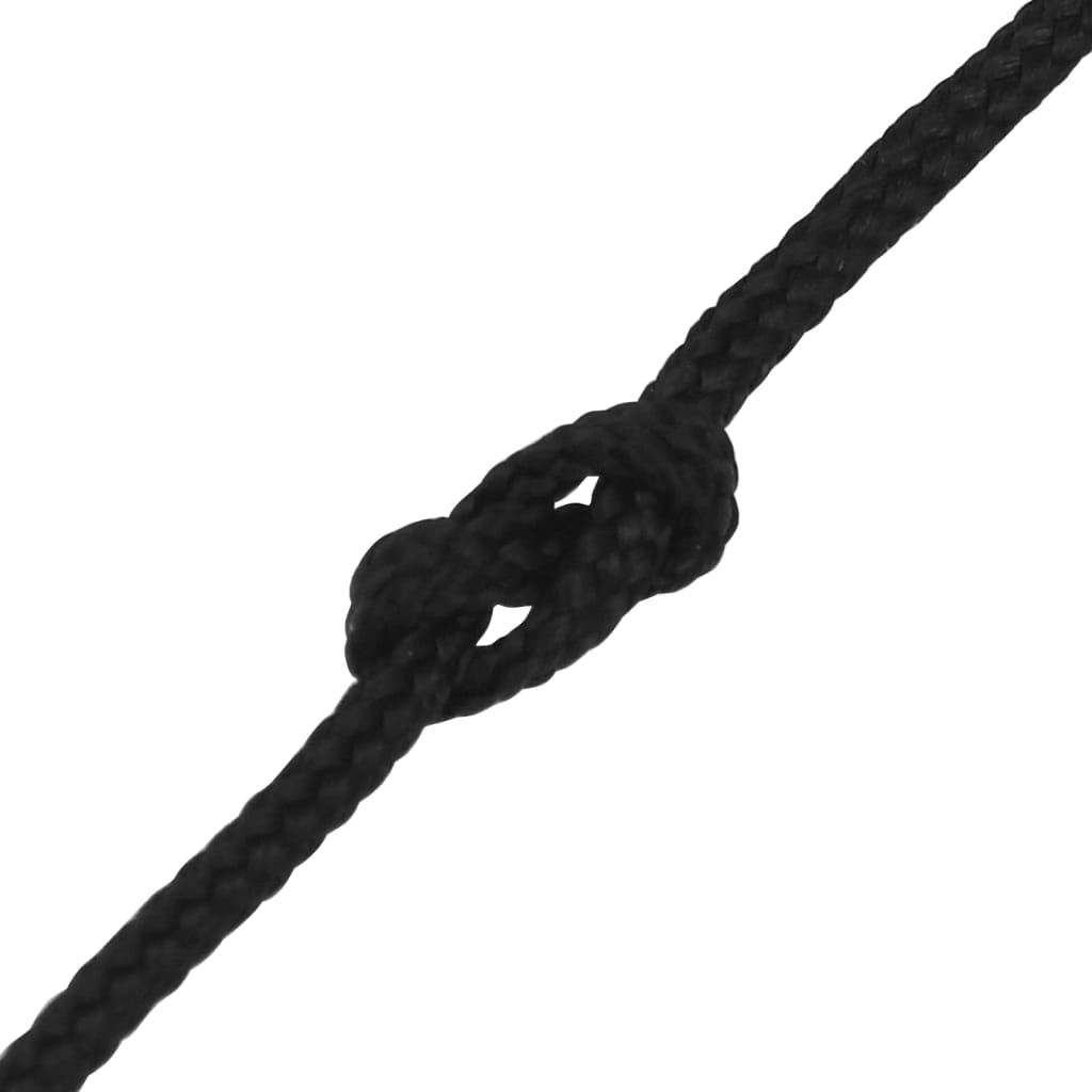 Berkfield Boat Rope Full Black 4 mm 250 m Polypropylene
