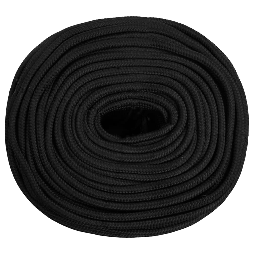 Berkfield Boat Rope Full Black 6 mm 25 m Polypropylene