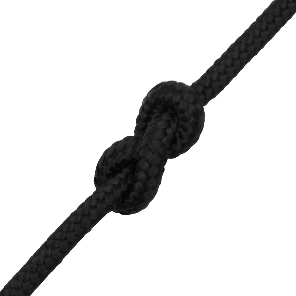 Berkfield Boat Rope Full Black 8 mm 500 m Polypropylene
