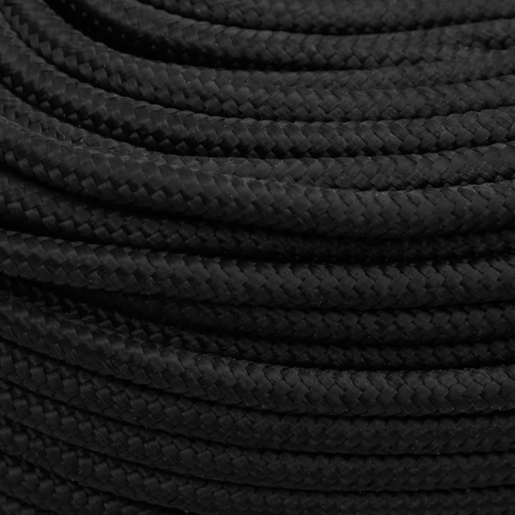 Berkfield Boat Rope Full Black 10 mm 50 m Polypropylene