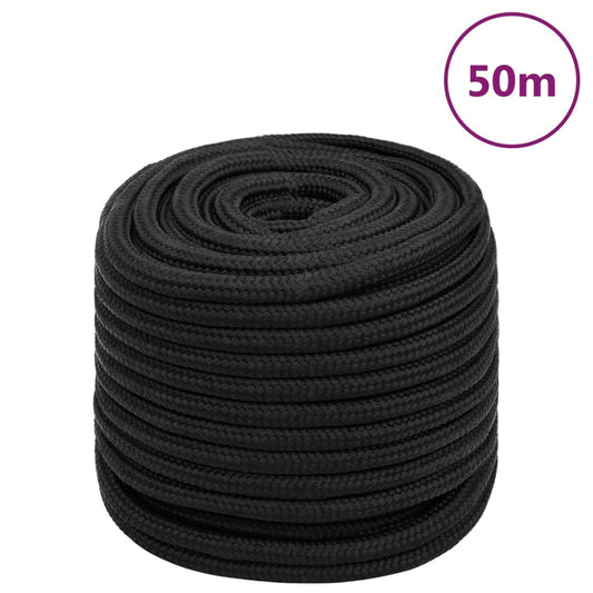 Berkfield Boat Rope Full Black 18 mm 50 m Polypropylene
