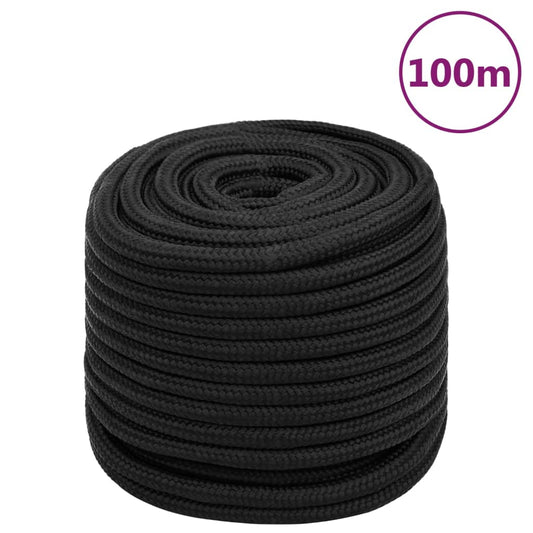 Berkfield Boat Rope Full Black 18 mm 100 m Polypropylene